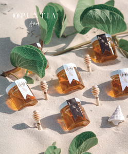 Frasco de miel de abeja