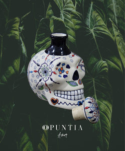 Licorera de cerámica en forma de Calavera | Pintadas a mano