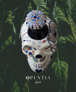 Licorera de cerámica en forma de Calavera | Pintadas a mano