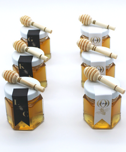 Frasco de miel de abeja